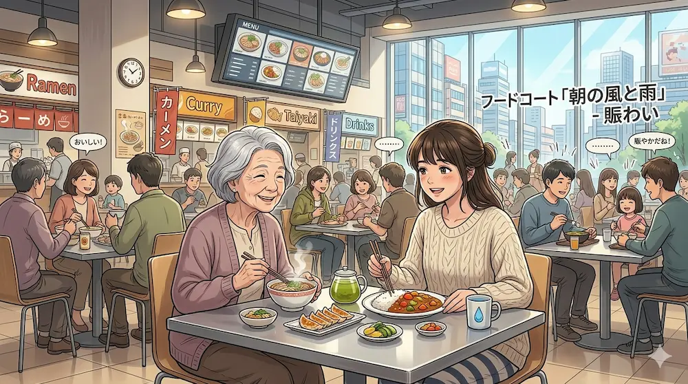 賑やかなフードコート