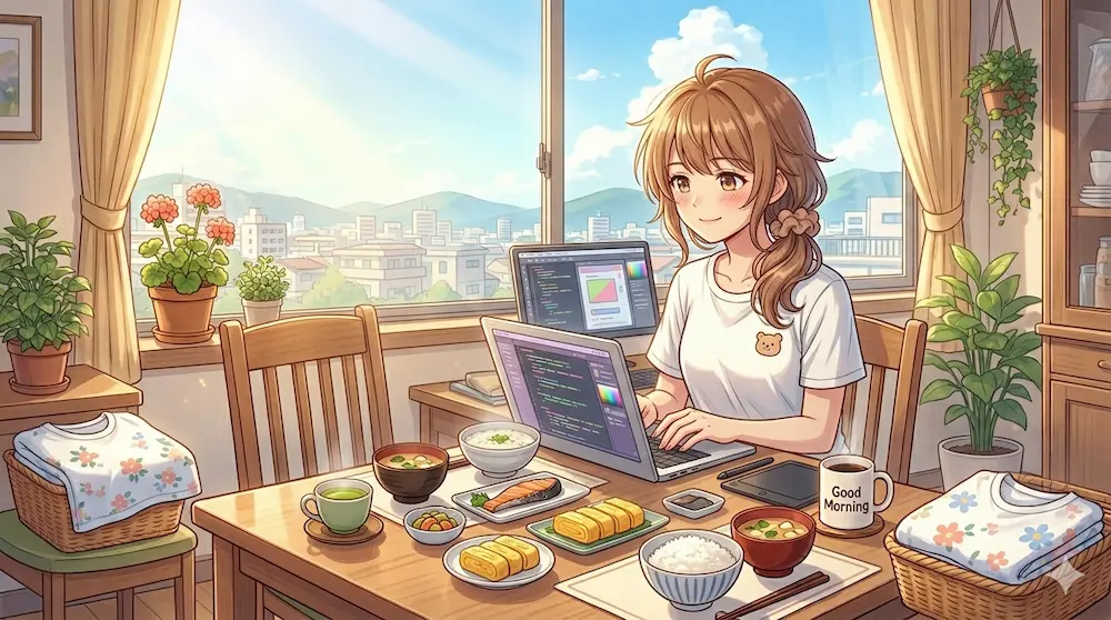 パソコンをする