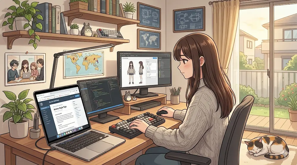 パソコン作業をする