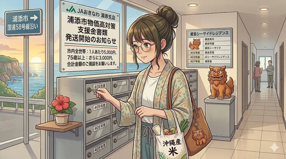 浦添市給付金を待つ