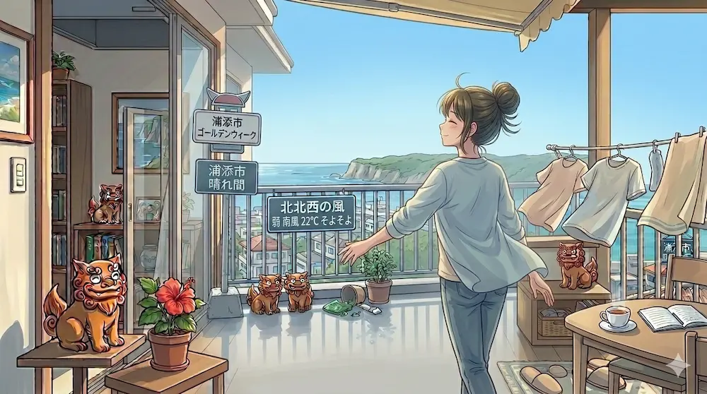 沖縄朝の風景