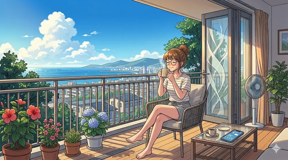 沖縄の朝の風景
