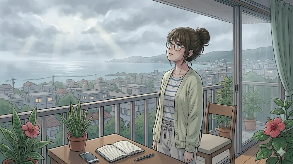 沖縄朝の風景