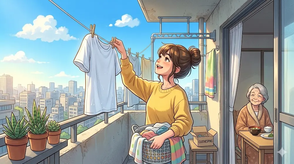 洗濯物を干す