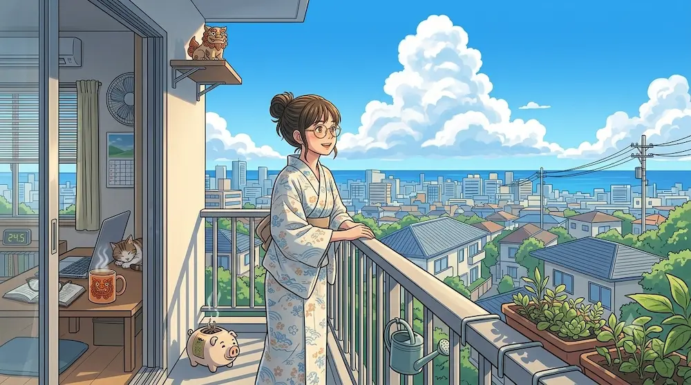 港川の朝