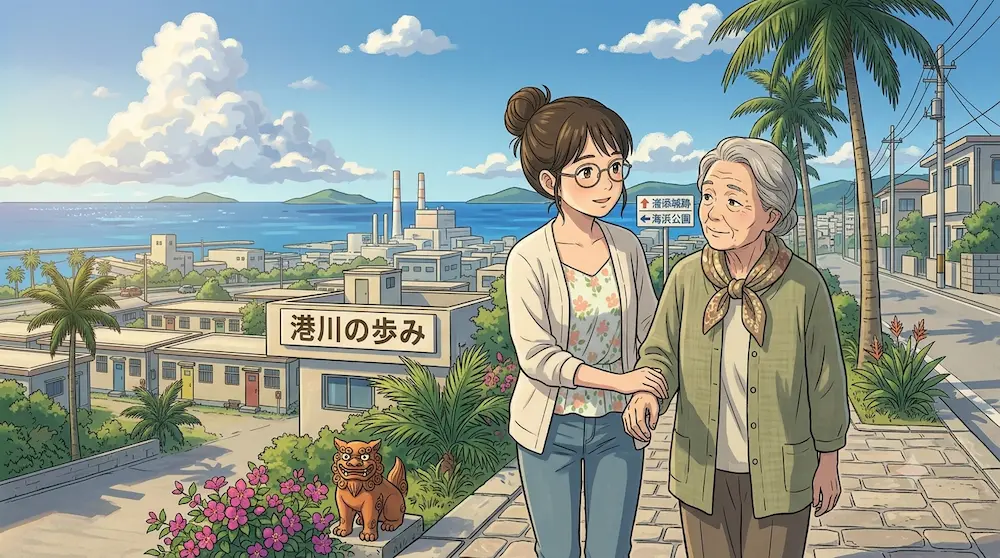 手を取り歩く